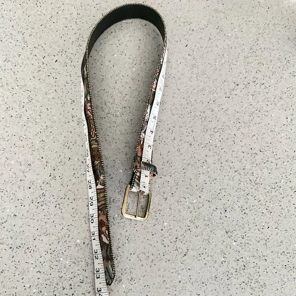 Bonded Leather & Tapestry Belt S / M